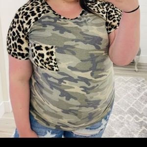 Leopard in my camo top
